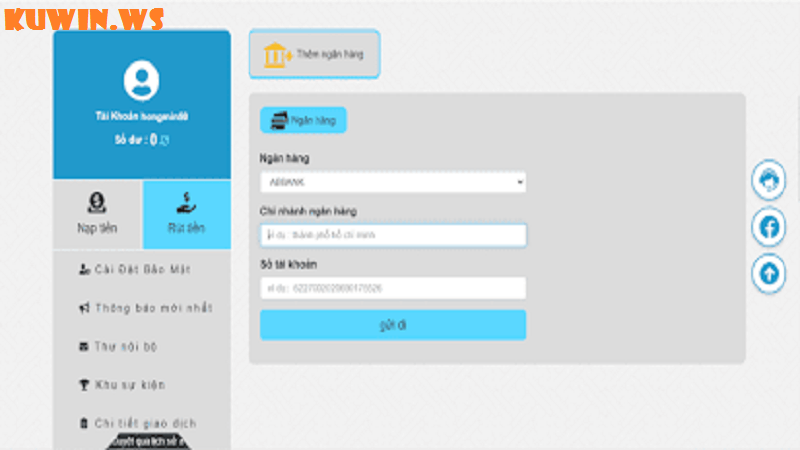Hướng dẫn nạp tiền Kuwin thông qua tài khoản ngân hàng